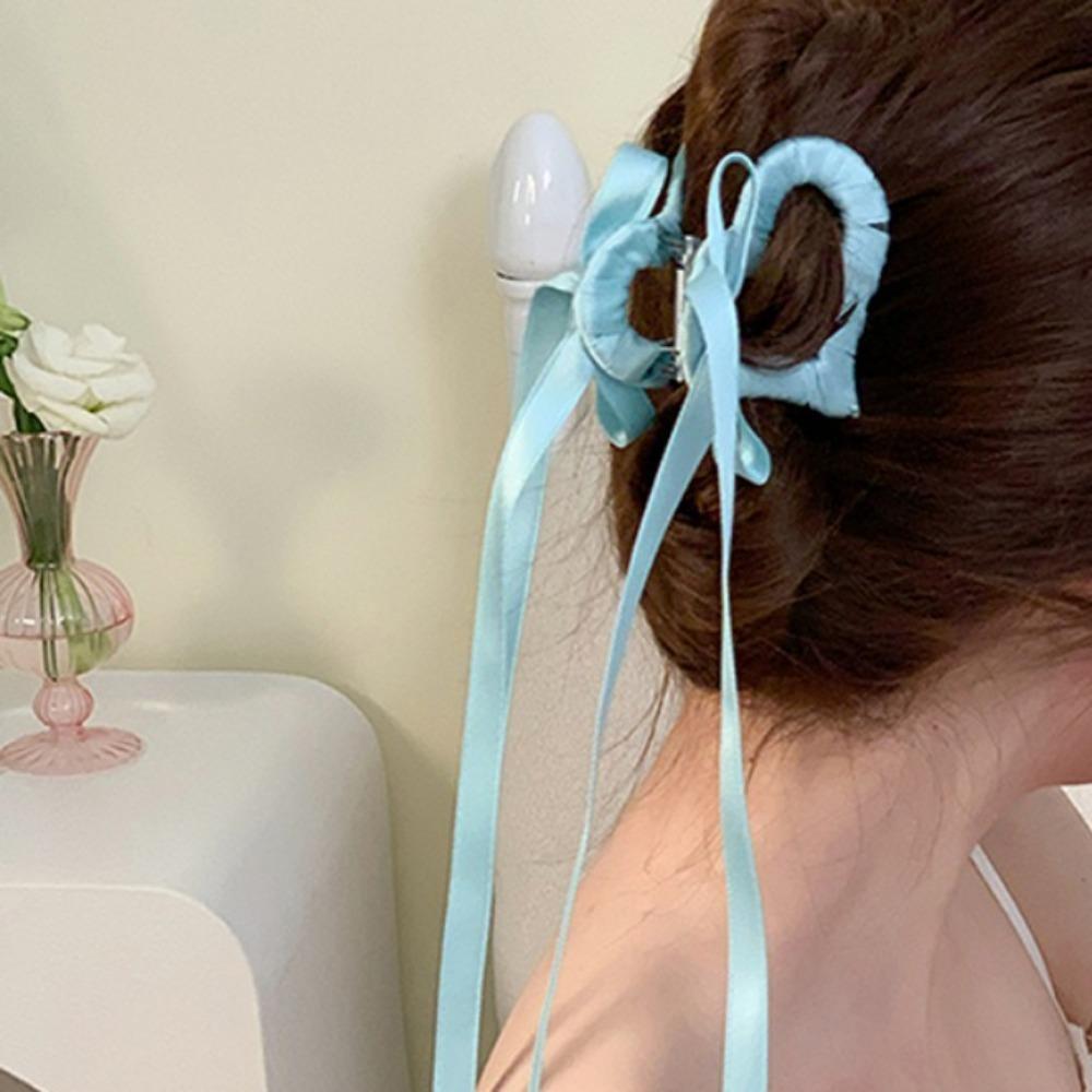 Korean Style Love Ribbon Hair Clip Sweet Shark Clip Peach Heart Back of The Head Hair Claw Women синий
Korean Style Love Ribbon Hair Clip Sweet Shark Clip Peach Heart Back of The Head Hair Claw Women синий