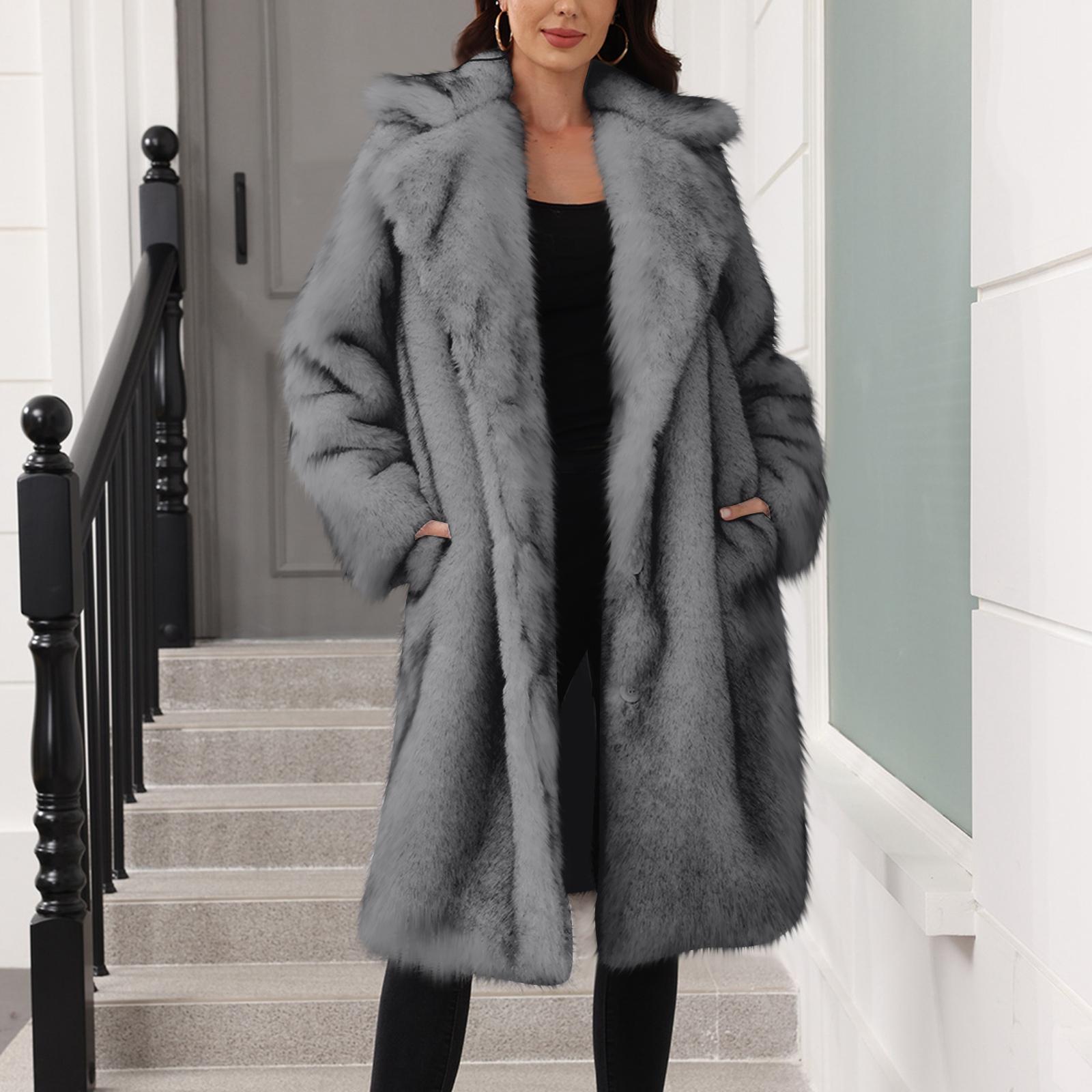 Women s Fashionable Warm Long Sleeve Solid Color Furry Long Coat With Turned Collar M
Women s Fashionable Warm Long Sleeve Solid Color Furry Long Coat With Turned Collar M