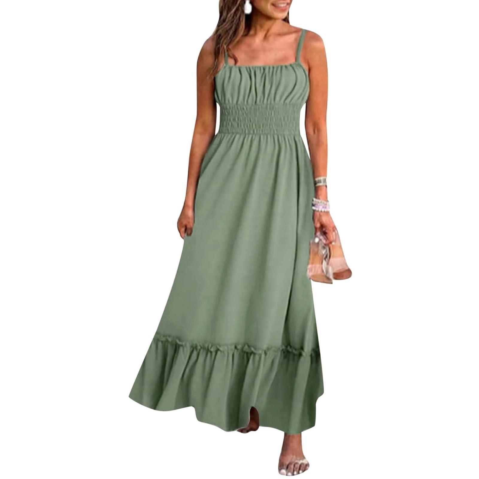 Женское летнее платье макси без рукавов с цветочным принтом на тонких бретельках, пляжное длинное платье в стиле бохо, пляжная одежда для отпуска XL