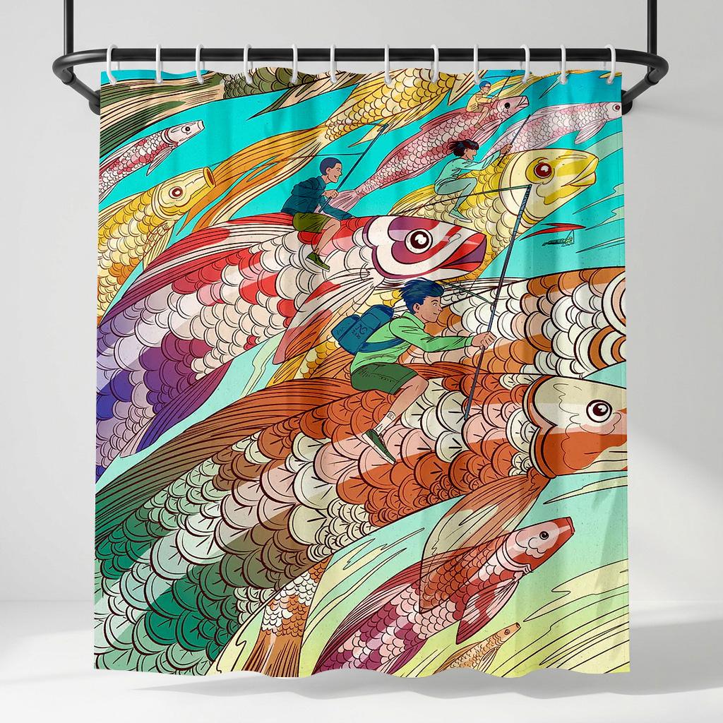 Anime Boy Riding Koi Fish Shower Curtain - Creative Japanese Fantasy Art Design - Indoor Home Bathroom Decor Bath Curtain W60H190(CM)-1 Pcs
Anime Boy Riding Koi Fish Shower Curtain - Creative Japanese Fantasy Art Design - Indoor Home Bathroom Decor Bath Curtain W60H190(CM)-1 Pcs
