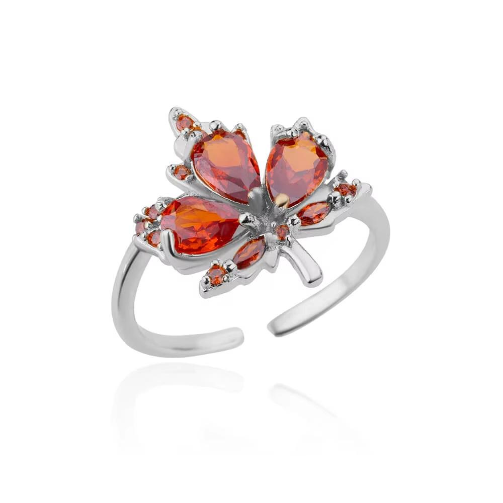 Luxury Exquisite Micro-inlaid Zircon Red Maple Leaf Adjustable Opening Index Finger Ring for Women Stainless Steel Jewelry Gift resizable
Luxury Exquisite Micro-inlaid Zircon Red Maple Leaf Adjustable Opening Index Finger Ring for Women Stainless Steel Jewelry Gift resizable