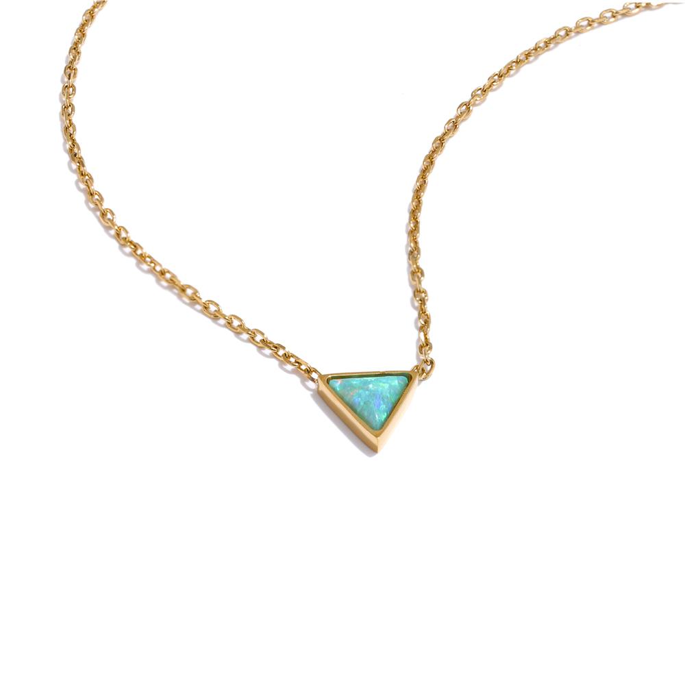 Yhpup Exquisite Stainless Steel Natural Australia Opal Stone Triangle Pendant Necklace Small Chic Neck Jewelry Recommend Gift
Yhpup Exquisite Stainless Steel Natural Australia Opal Stone Triangle Pendant Necklace Small Chic Neck Jewelry Recommend Gift