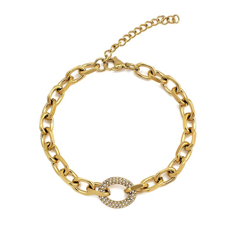 Fashionable High-End 316L Stainless Steel Charm Bracelet for Women Gold Plated Circle Zircon Trendy Style for Parties
Fashionable High-End 316L Stainless Steel Charm Bracelet for Women Gold Plated Circle Zircon Trendy Style for Parties