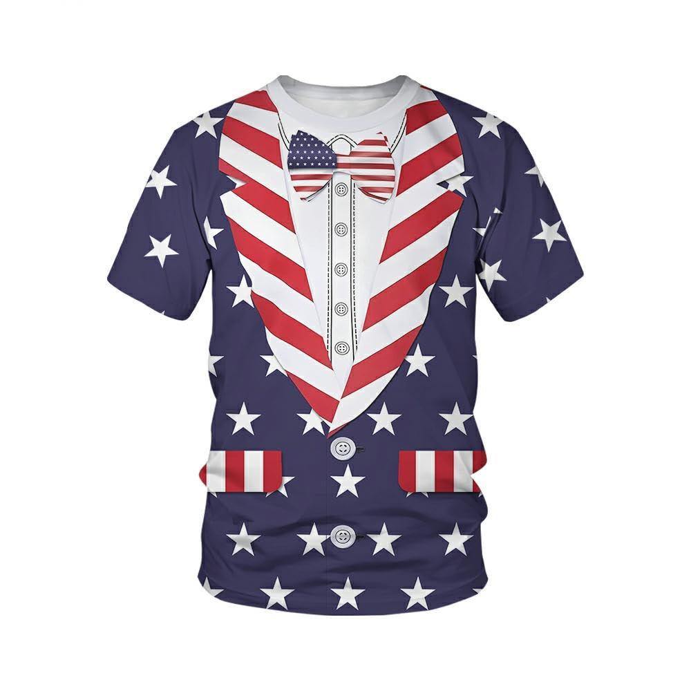Летний топ с круглым вырезом и 3D-принтом американского флага, модная повседневная мужская футболка с коротким рукавом 6XL
Летний топ с круглым вырезом и 3D-принтом американского флага, модная повседневная мужская футболка с коротким рукавом 6XL