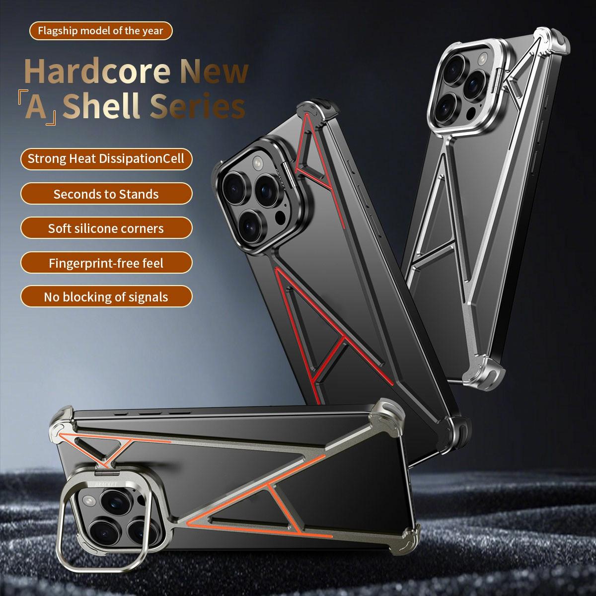 For iPhone 14 Pro Bumper Case Four Corner Airbag Kickstand Boardless A-Shape Metal Phone Cover Silver
For iPhone 14 Pro Bumper Case Four Corner Airbag Kickstand Boardless A-Shape Metal Phone Cover Silver