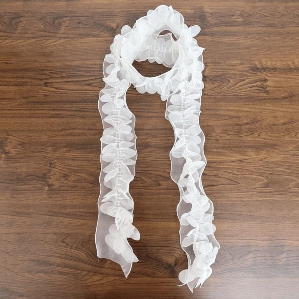 Breathable Pearls Lace Long Scarf Lightweight Large Wave Flower Shape Neck Decoration Scarf Pastoral Style Long
Breathable Pearls Lace Long Scarf Lightweight Large Wave Flower Shape Neck Decoration Scarf Pastoral Style Long