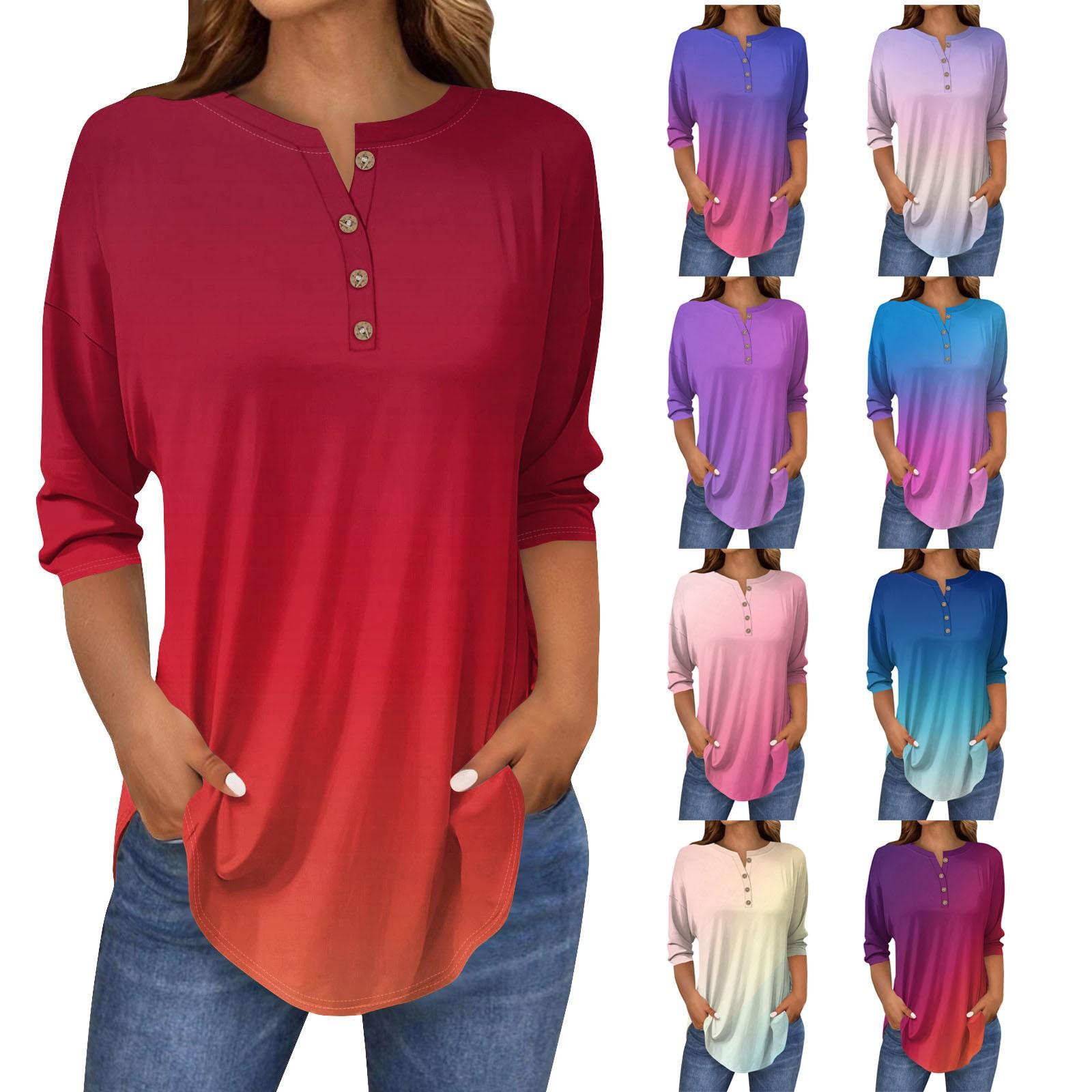 Women s Fashion Casual Three-quarter Sleeve Gradient Printed Round Neck T-shirt Top S бежевый
Women s Fashion Casual Three-quarter Sleeve Gradient Printed Round Neck T-shirt Top S бежевый