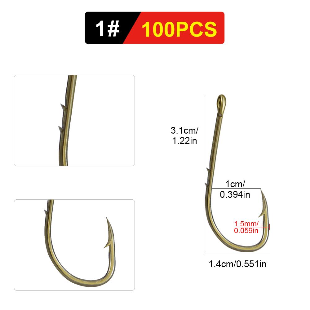 FTK 100 шт. Карповые крючки с бородкой, покрытые, с ушком, из высокоуглеродистой стали 1#
FTK 100 шт. Карповые крючки с бородкой, покрытые, с ушком, из высокоуглеродистой стали 1#