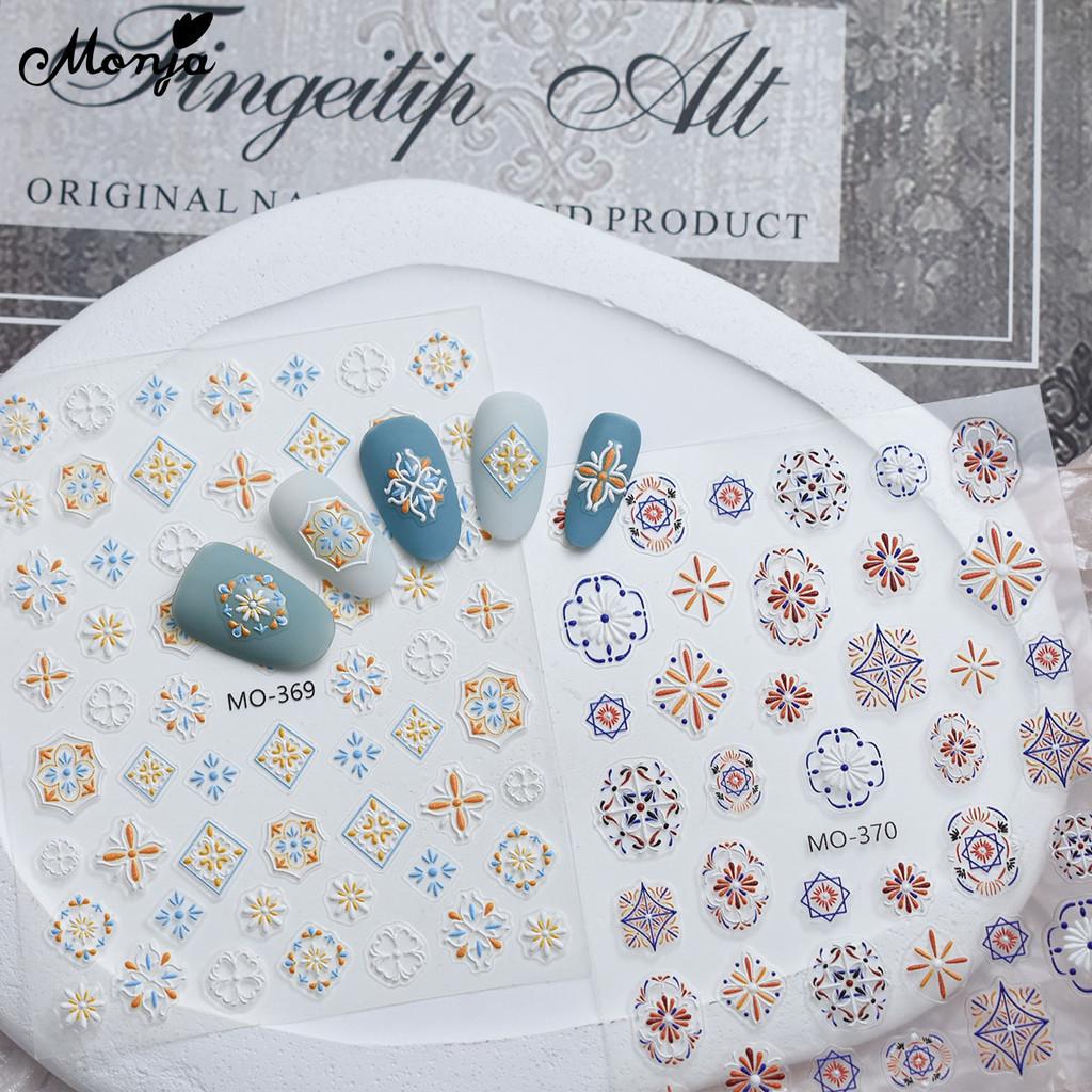 Monja 5D Nail Stickers Embossed Bohemia Plaid Sliders Relief Self Adhesive Decals Flower Sticker DIY Manicure Decorations Accessories
Monja 5D Nail Stickers Embossed Bohemia Plaid Sliders Relief Self Adhesive Decals Flower Sticker DIY Manicure Decorations Accessories