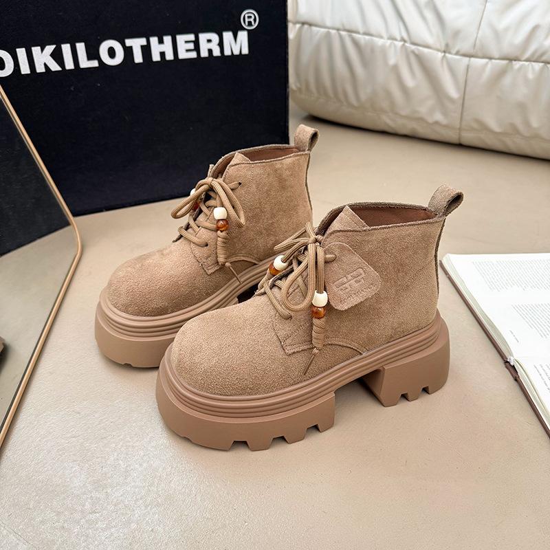 British style suede women s non-tired feet thick soles heightening soft elastic comfort shock absorption non-slip casual sports Martin boots 35 хакі
British style suede women s non-tired feet thick soles heightening soft elastic comfort shock absorption non-slip casual sports Martin boots 35 хакі