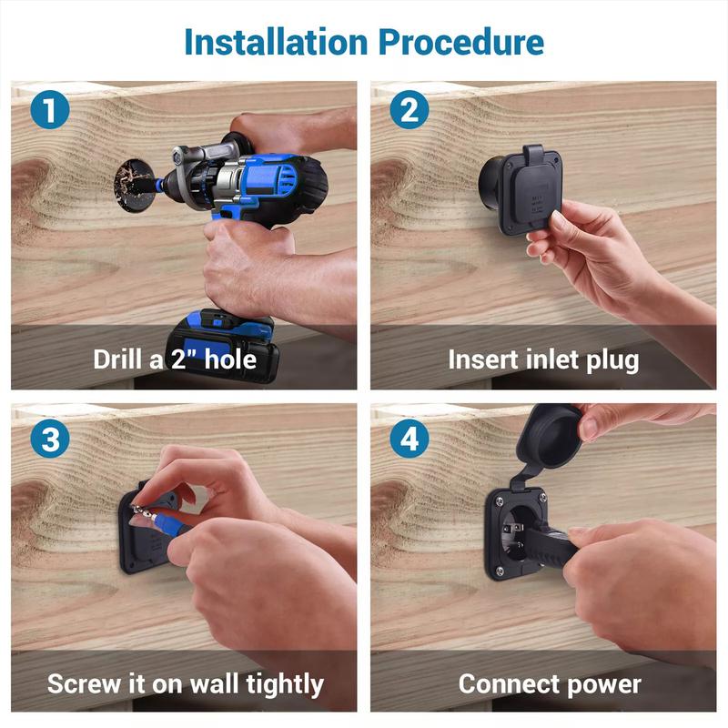 AC Power Inlet Port Three-Pin RV Outlet Receptacle Flanged Power Inlet Multipurpose Male Electrical Outlet AC Port Plug For spain
AC Power Inlet Port Three-Pin RV Outlet Receptacle Flanged Power Inlet Multipurpose Male Electrical Outlet AC Port Plug For spain