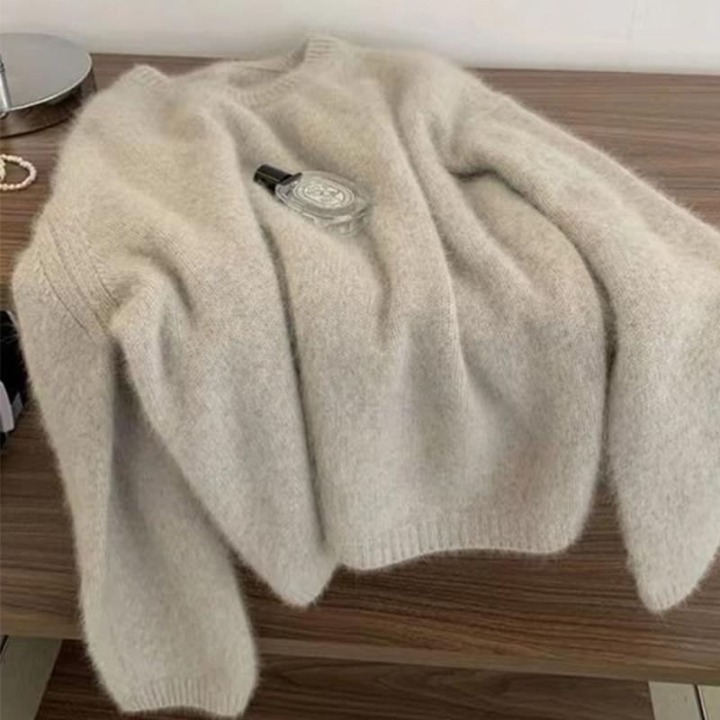 Зимний мягкий женский вязаный топ с напуском и утолщенным свитером с круглым вырезом
Зимний мягкий женский вязаный топ с напуском и утолщенным свитером с круглым вырезом