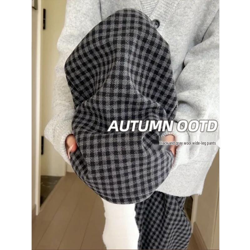 Plus Size Plaid Woolen Drawstring Pants - Thickened, Elastic Waist, Straight Wide Leg for Autumn/Winter 4XL (up to 85kg)
Plus Size Plaid Woolen Drawstring Pants - Thickened, Elastic Waist, Straight Wide Leg for Autumn/Winter 4XL (up to 85kg)