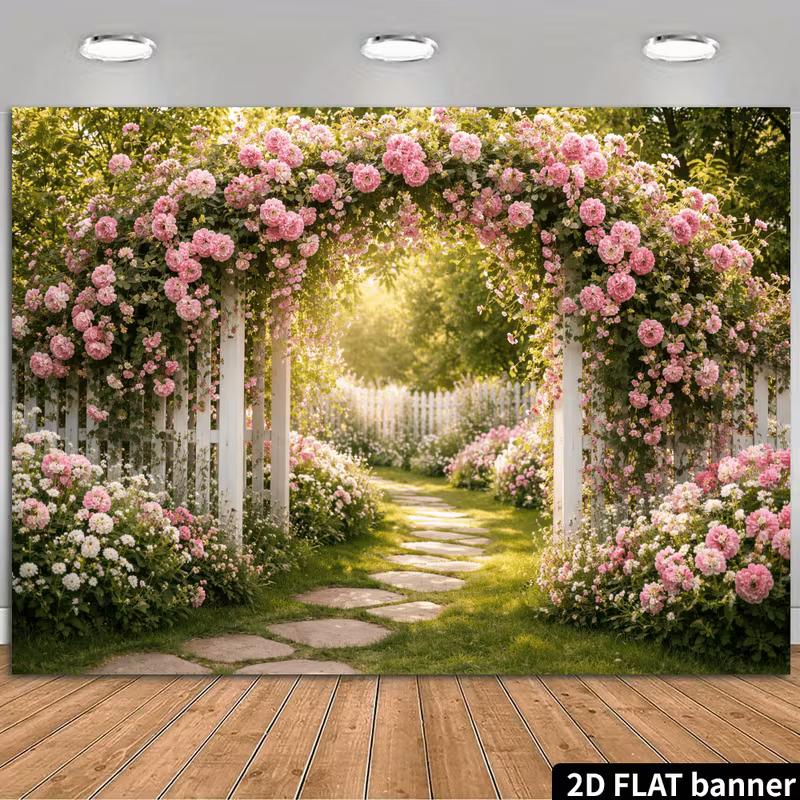 2D Romantic Flower Archway with Pink Roses and Garden Path Background 47.2x31.5inch/120*80cm
2D Romantic Flower Archway with Pink Roses and Garden Path Background 47.2x31.5inch/120*80cm