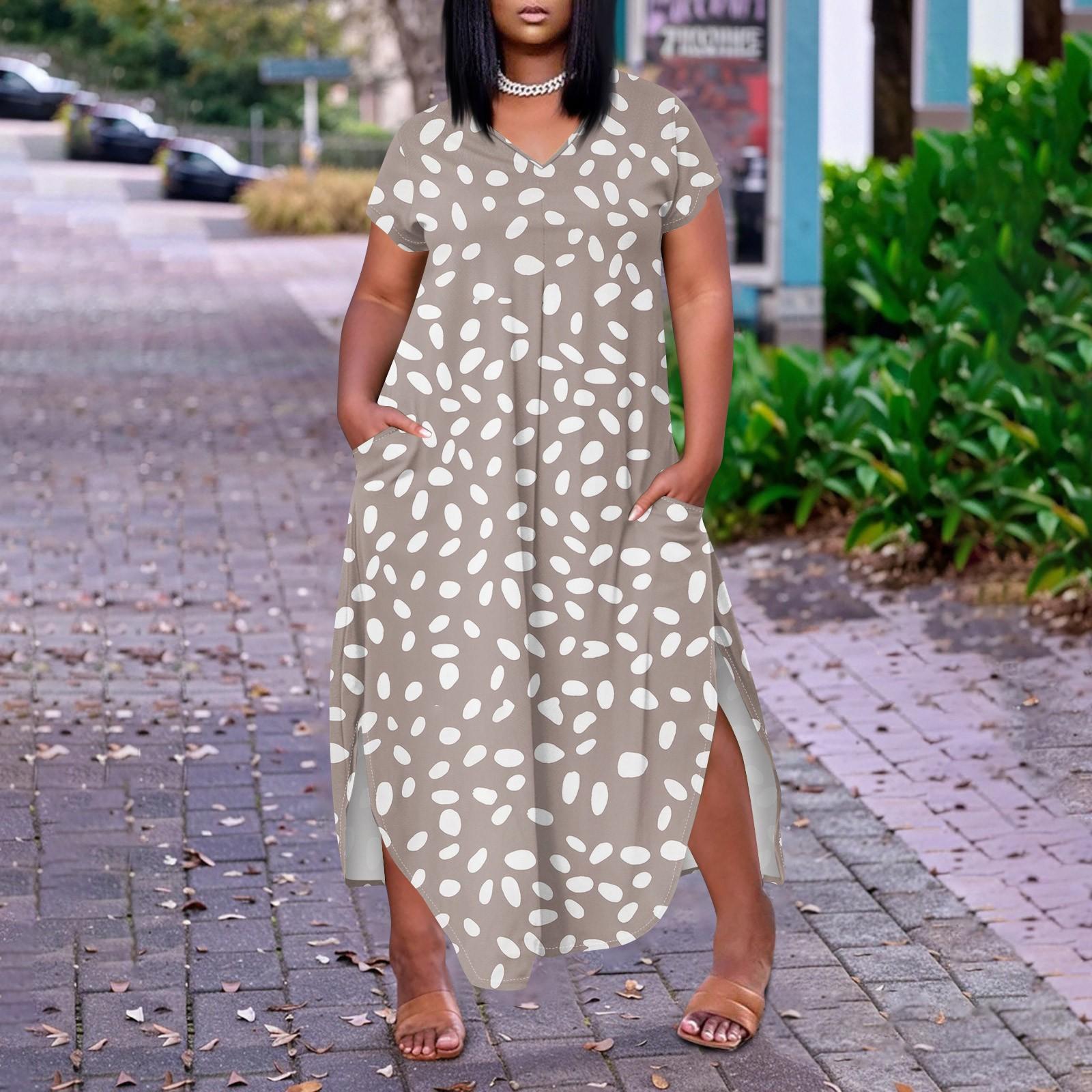 Women Floral Maxi Dress Summer Casual Short Sleeve Dress Sundress V-Neck Long Dresses With Pockets Beach Vacation XXXL хакі
Women Floral Maxi Dress Summer Casual Short Sleeve Dress Sundress V-Neck Long Dresses With Pockets Beach Vacation XXXL хакі