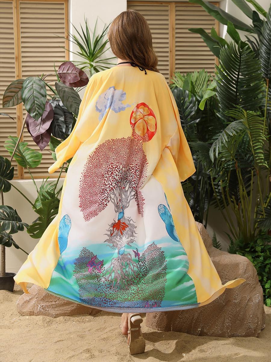 Polyester printed long sunscreen cardigan women s swimsuit with bikini blouse women s vacation beach jacket One size fits all
Polyester printed long sunscreen cardigan women s swimsuit with bikini blouse women s vacation beach jacket One size fits all