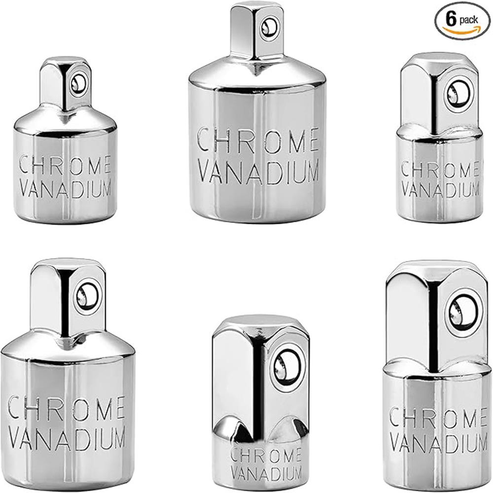 Набор из 6 переходников для торцевых ключей 1/4 3/8 1/2 из хромованадиевой стали для переоборудования в комплект трещотки/торцевого ключа для автомобильного ремонта. серебряный
Набор из 6 переходников для торцевых ключей 1/4 3/8 1/2 из хромованадиевой стали для переоборудования в комплект трещотки/торцевого ключа для автомобильного ремонта. серебряный