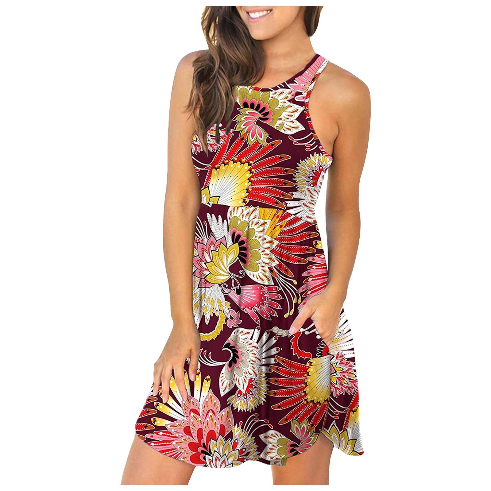 Women Tank Dress Casual Comfy Sexy Color Pocket Short Sleeve SunDress S красный
Women Tank Dress Casual Comfy Sexy Color Pocket Short Sleeve SunDress S красный