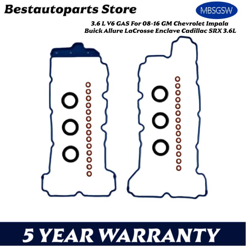 Engine Valve Cover Gasket Set Fit 3.6 L V6 GAS For 08-16 GM Chevrolet Impala Buick Allure LaCrosse Enclave Cadillac SRX 3.6L
Engine Valve Cover Gasket Set Fit 3.6 L V6 GAS For 08-16 GM Chevrolet Impala Buick Allure LaCrosse Enclave Cadillac SRX 3.6L