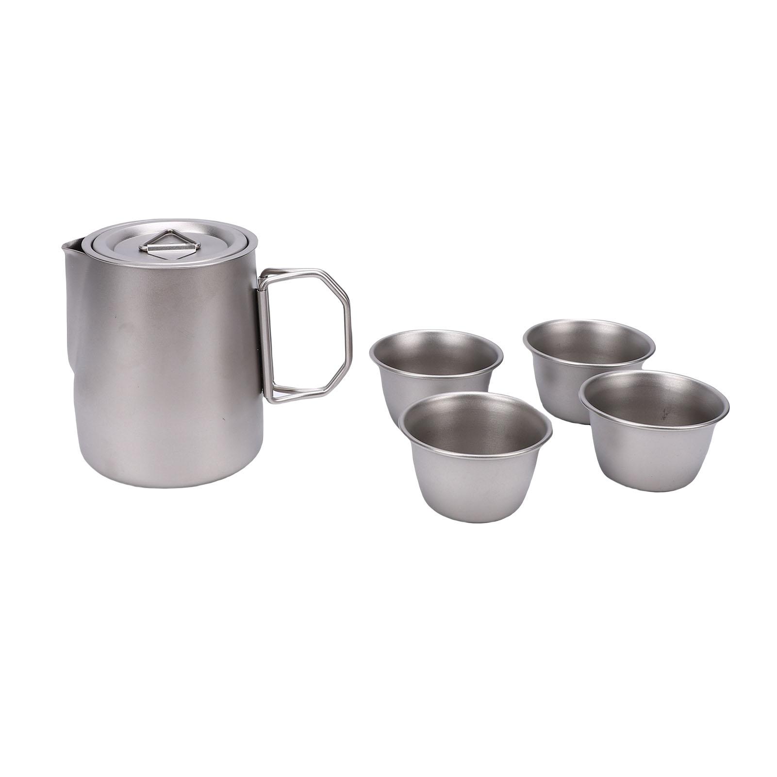 Stainless Steel Tea Set with Infuser 350ml Tea Pot 50ml Tea Cups Portable Bag for Outdoor Camping Backpacking
Stainless Steel Tea Set with Infuser 350ml Tea Pot 50ml Tea Cups Portable Bag for Outdoor Camping Backpacking