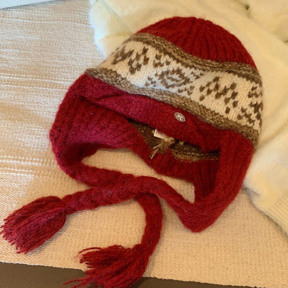 Knitted strap wool hat women s new thickened thermal ear protection hat shows a small face and cold-proof Lei Feng hat M(56-58cm) червоний
Knitted strap wool hat women s new thickened thermal ear protection hat shows a small face and cold-proof Lei Feng hat M(56-58cm) червоний