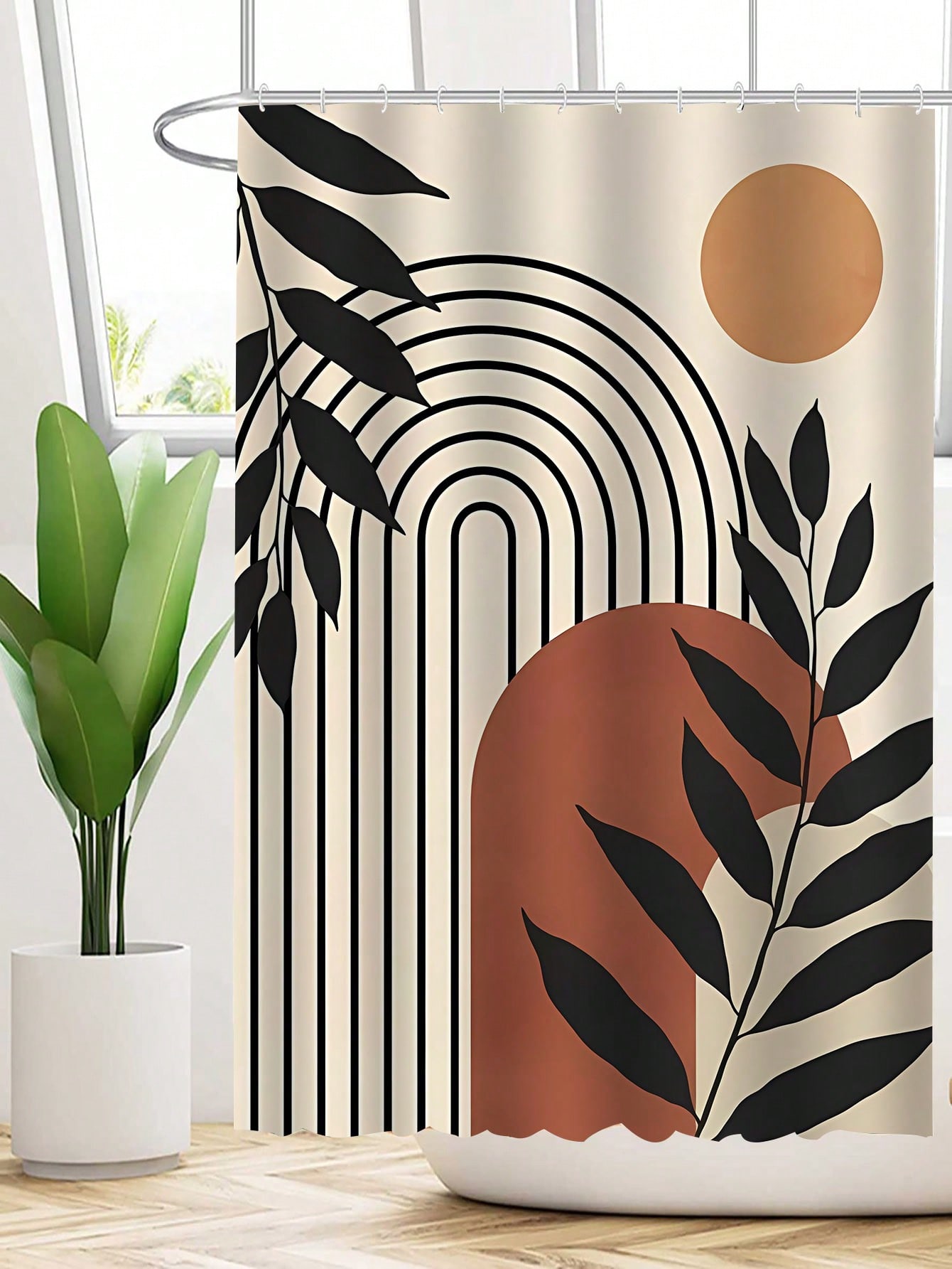 1Pc Modern Style Geometric Printing Polyester Fabric Shower Curtain, Waterproof And Mold Resistant Bathroom Partition Curtain W60H190(CM)-1 Pcs
1Pc Modern Style Geometric Printing Polyester Fabric Shower Curtain, Waterproof And Mold Resistant Bathroom Partition Curtain W60H190(CM)-1 Pcs