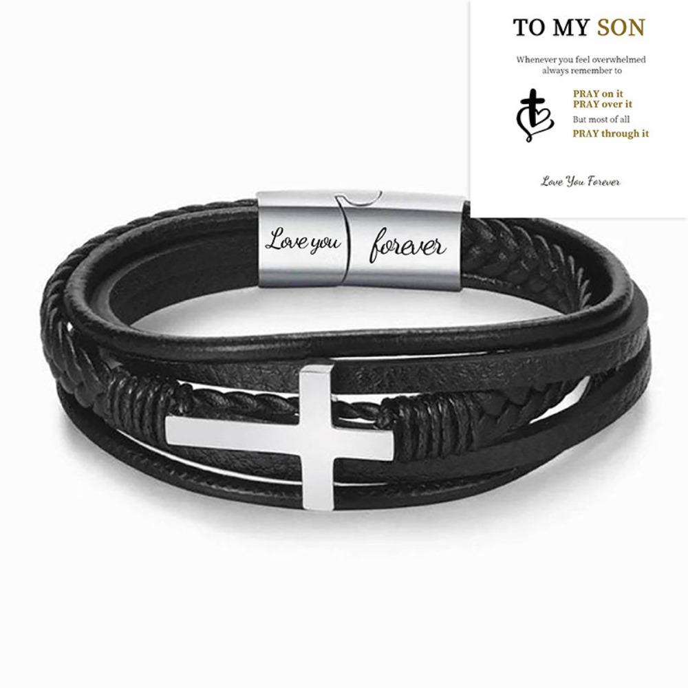 European and American stainless steel cross fashion bracelet personalized multi-layer woven men s leather bracelet
European and American stainless steel cross fashion bracelet personalized multi-layer woven men s leather bracelet