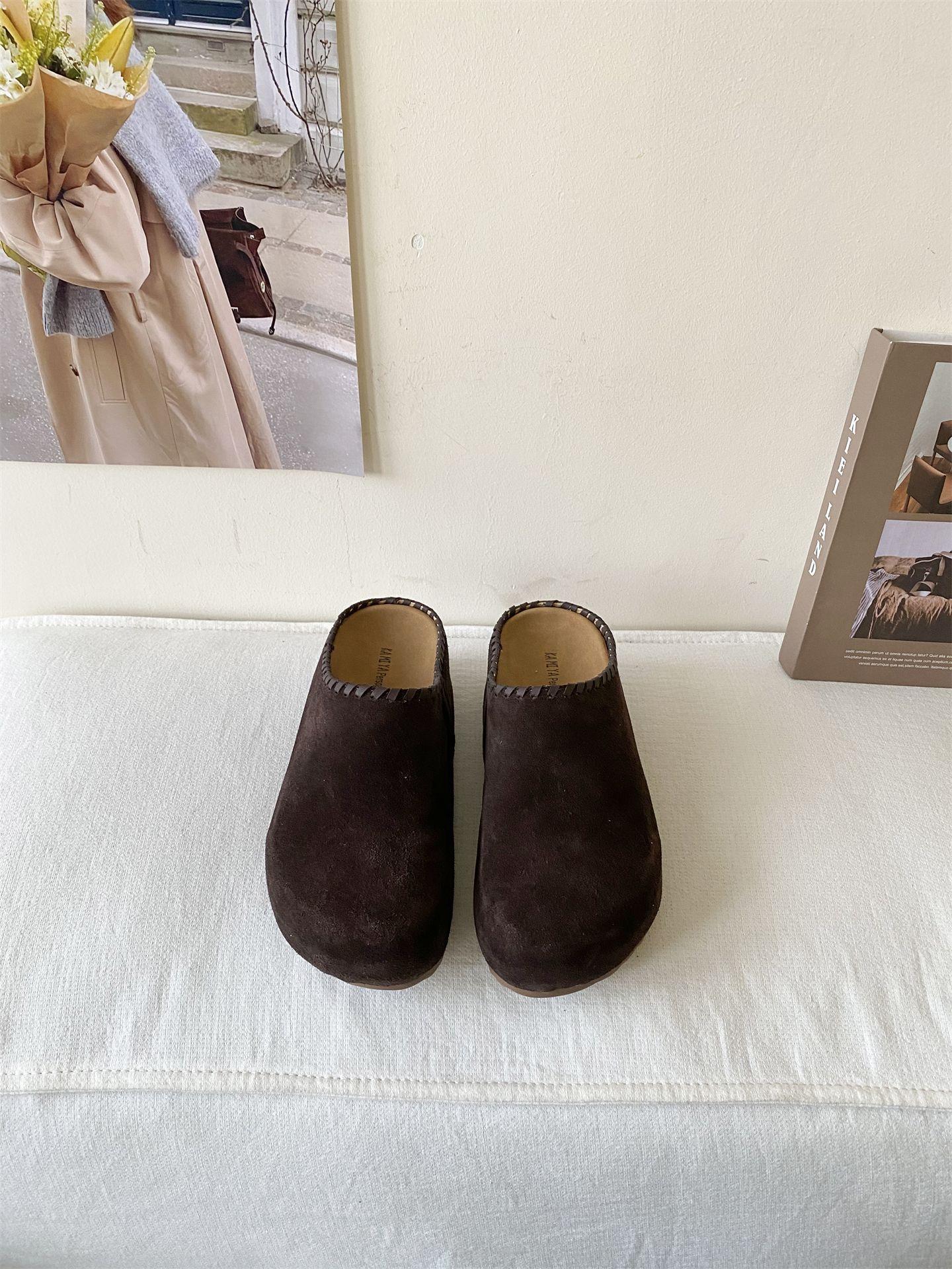 2339~ Inner Height Increase~ Baotou Half Slippers Women S Shoes Wear Leather Shoes Outside 40 какао кольору
2339~ Inner Height Increase~ Baotou Half Slippers Women S Shoes Wear Leather Shoes Outside 40 какао кольору
