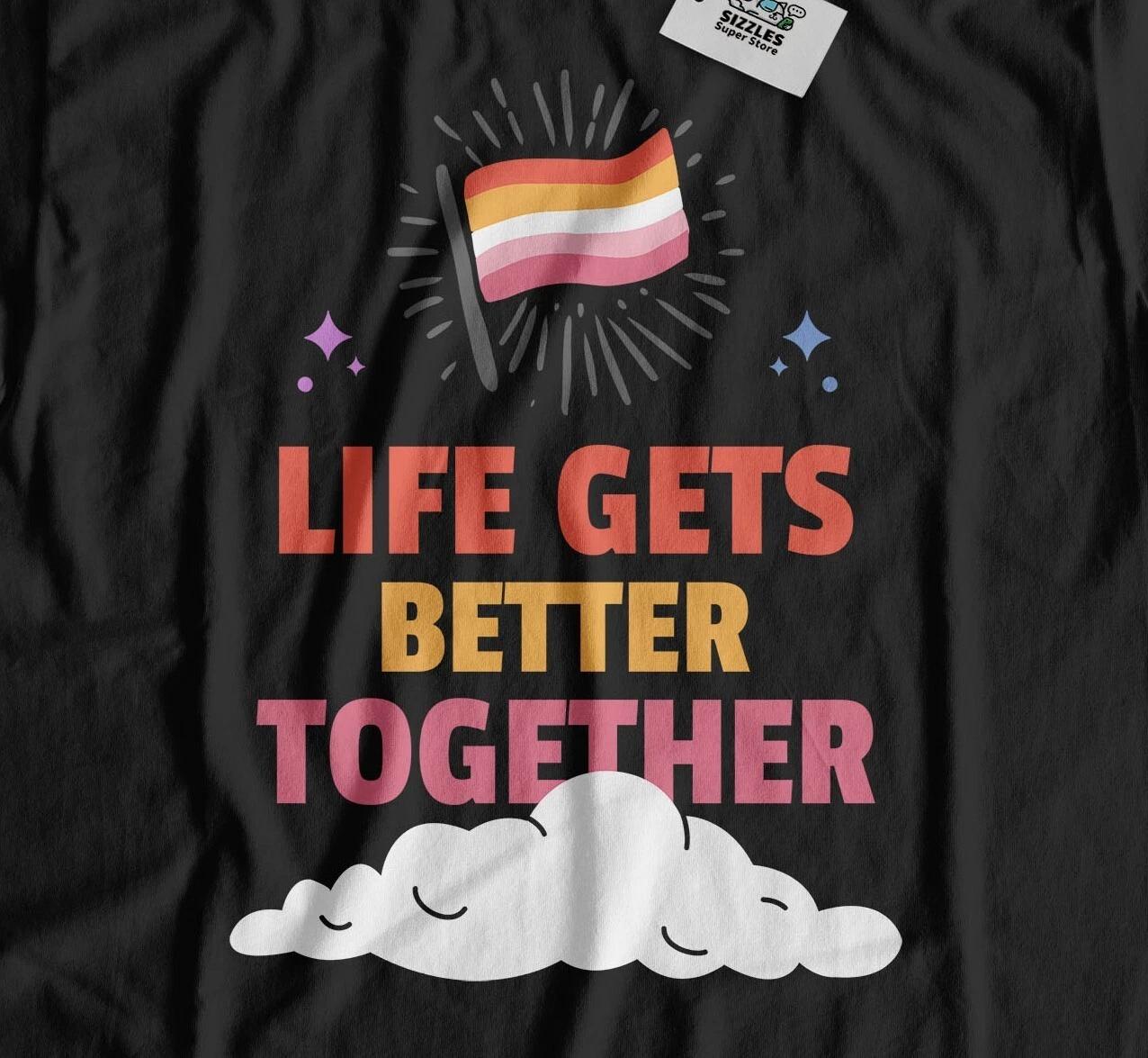 Life Gets Better Together! Lesbian Flag T-Shirt LGBTQ+ Gifts XL
Life Gets Better Together! Lesbian Flag T-Shirt LGBTQ+ Gifts XL