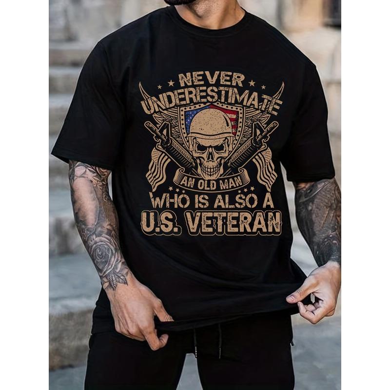 European Size Veteran Letter Print Short Sleeve T-shirts For Men, Plus Size Stretchy Graphic Tees For Summer Casual Daily Style S чёрный
European Size Veteran Letter Print Short Sleeve T-shirts For Men, Plus Size Stretchy Graphic Tees For Summer Casual Daily Style S чёрный