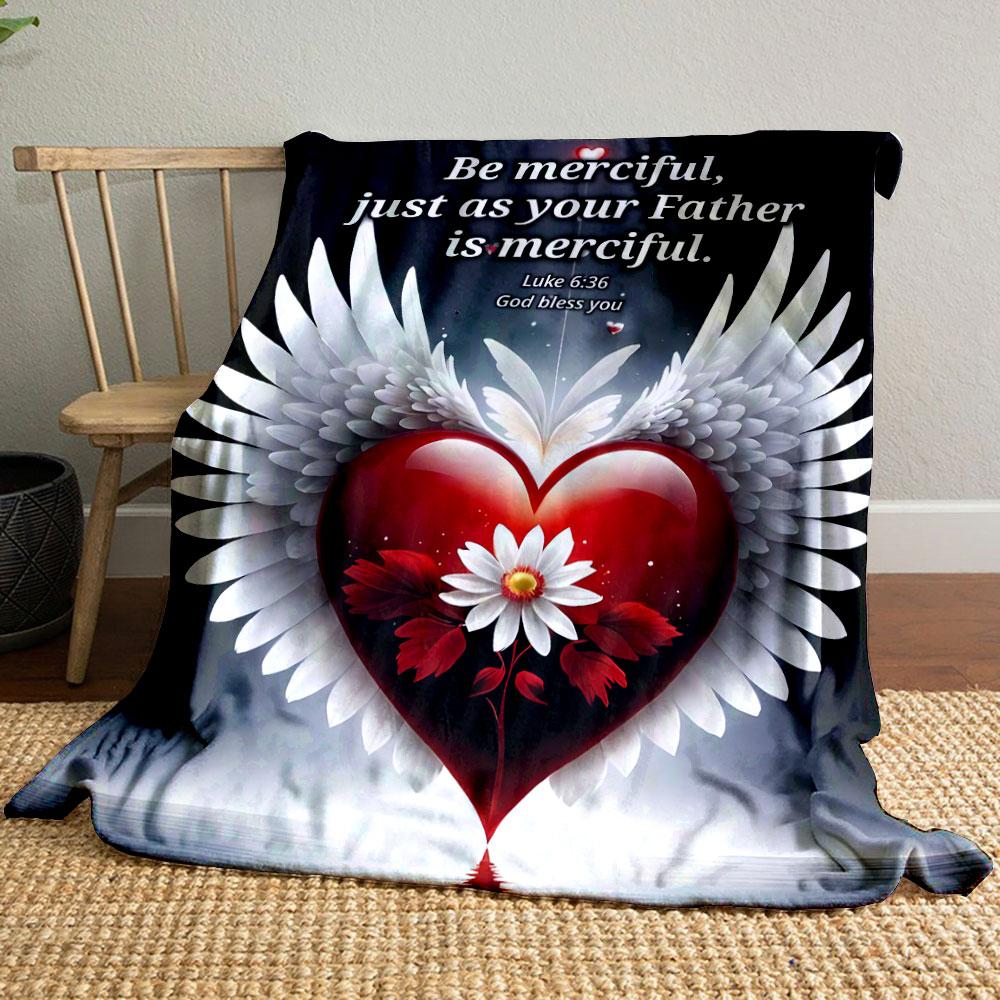 Merciful Heart Wings Scripture Blanket Printed Blanket for Living Room Bed Couch lunch break Soft Cozy Blanket for Friend s festival Gift 80cm x 120cm
Merciful Heart Wings Scripture Blanket Printed Blanket for Living Room Bed Couch lunch break Soft Cozy Blanket for Friend s festival Gift 80cm x 120cm