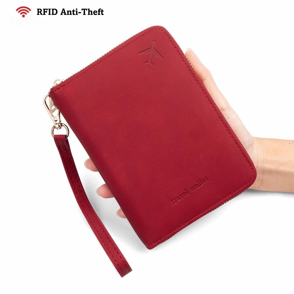 Multi-Functional PU RFID Passport Case Solid Color Anti-Magnetic Passport Holder Zipper Closure Coin Purse Unisex червоний
Multi-Functional PU RFID Passport Case Solid Color Anti-Magnetic Passport Holder Zipper Closure Coin Purse Unisex червоний