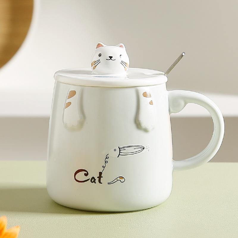 Creative and Cute Embossed Hand lying Cat Ceramic Cup Office Home with Lid Spoon High Appearance Level Milk Coffee Mug 460ml
Creative and Cute Embossed Hand lying Cat Ceramic Cup Office Home with Lid Spoon High Appearance Level Milk Coffee Mug 460ml