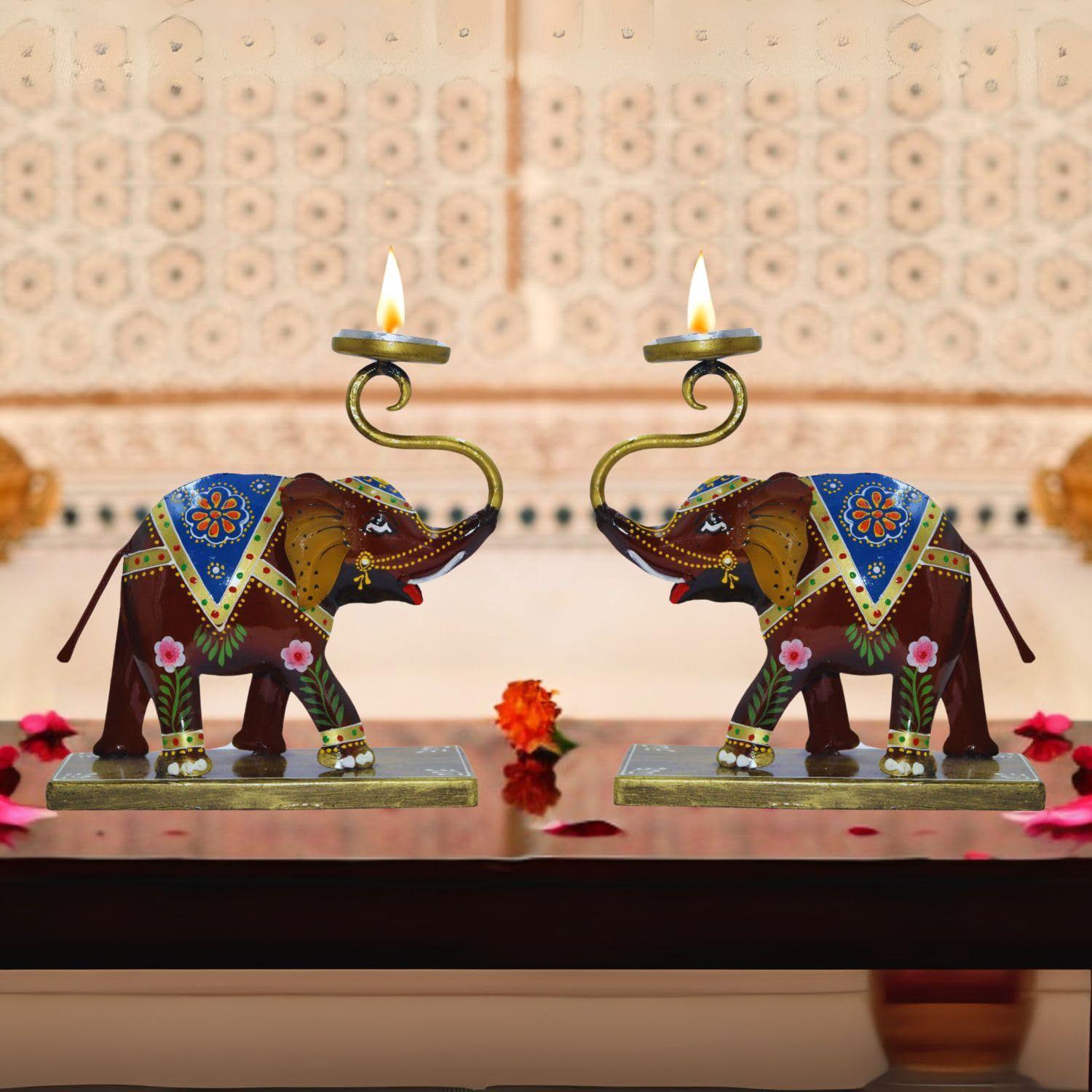 Metal Elephant Tealight Candle Holders Set of 2, Home Décor - Gifts Item, Decorative Elephant Showpiece for Table Decor
Metal Elephant Tealight Candle Holders Set of 2, Home Décor - Gifts Item, Decorative Elephant Showpiece for Table Decor