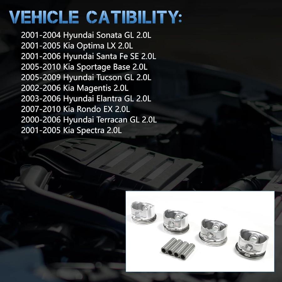4PC Engine Pistons Rings Kit Designed for Reliable Performance in Kia 20002012 G4GC 2.0L Engines OE Specification Replacement w United States
4PC Engine Pistons Rings Kit Designed for Reliable Performance in Kia 20002012 G4GC 2.0L Engines OE Specification Replacement w United States