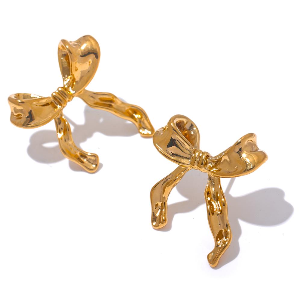 Yhpup 316L Stainless Steel Metal Bowknot Bow Trendy Earrings 18K PVD Plated Exquisite Attractive Jewelry Water Resistant Bijoux
Yhpup 316L Stainless Steel Metal Bowknot Bow Trendy Earrings 18K PVD Plated Exquisite Attractive Jewelry Water Resistant Bijoux