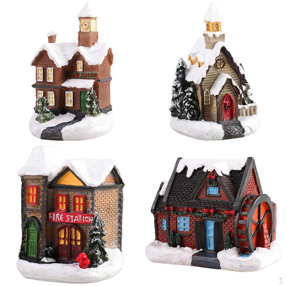 4pcs Resin Christmas Scene Snow Houses Set Desktop Decoration
4pcs Resin Christmas Scene Snow Houses Set Desktop Decoration