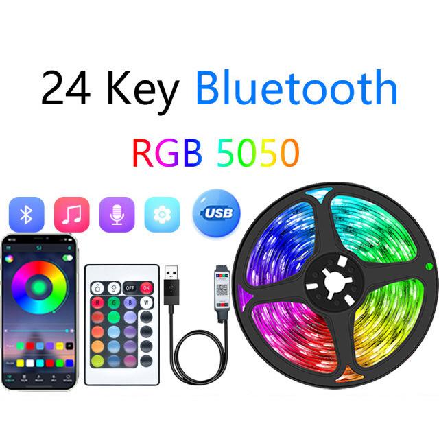 Водонепроникний 5050 RGB світлодіодний стрічковий комплект з 44-кнопковим пультом та Bluetooth-керуванням для підсвічування телевізора 5M
Водонепроникний 5050 RGB світлодіодний стрічковий комплект з 44-кнопковим пультом та Bluetooth-керуванням для підсвічування телевізора 5M