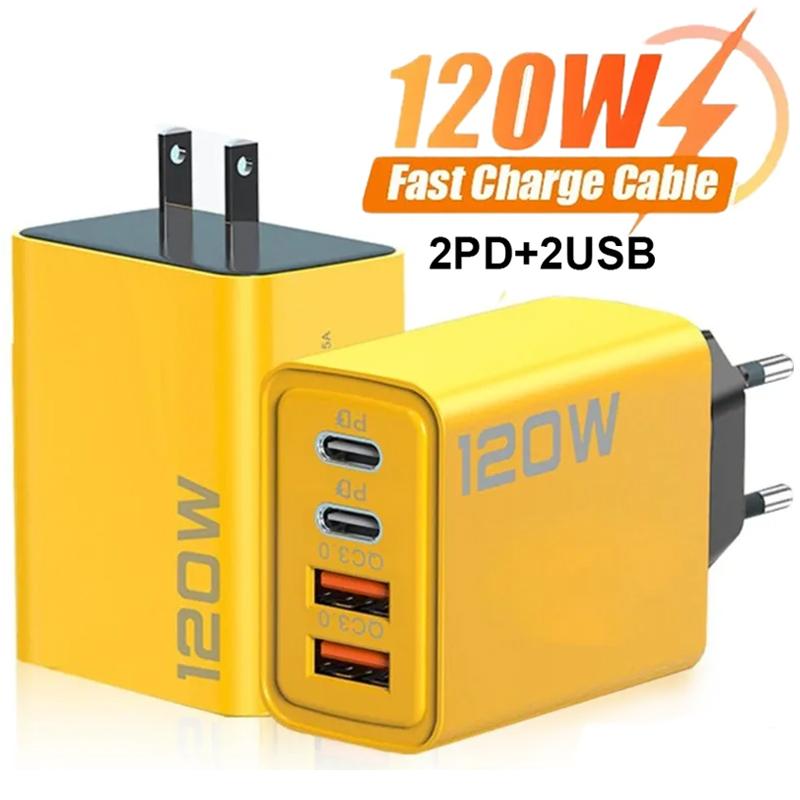 120W Fast Charging 4 Ports Mobile Phone Charger Dual PD Wall Adapter EU US Plug QC 3.0 USB Type C Chargers For IPhone15 Xiaomi US Plug
120W Fast Charging 4 Ports Mobile Phone Charger Dual PD Wall Adapter EU US Plug QC 3.0 USB Type C Chargers For IPhone15 Xiaomi US Plug