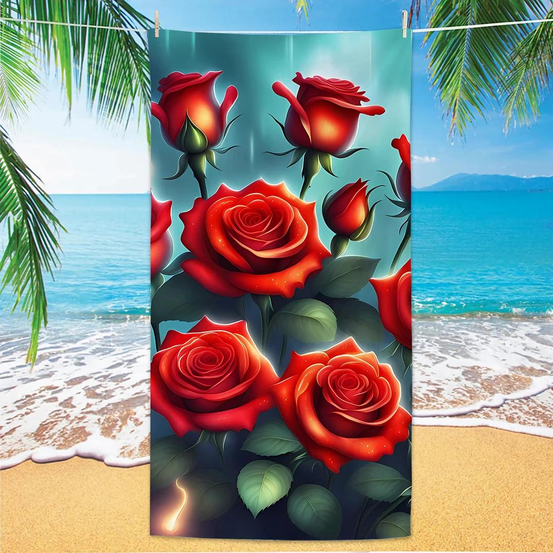 Rose Pattern Beach Towel, Digital Printing Thin Quick-Dry Anti-Sand Microfiber Lightweight for Swim, Yoga, Travel, Gym, Gift W40*H60(CM)
Rose Pattern Beach Towel, Digital Printing Thin Quick-Dry Anti-Sand Microfiber Lightweight for Swim, Yoga, Travel, Gym, Gift W40*H60(CM)