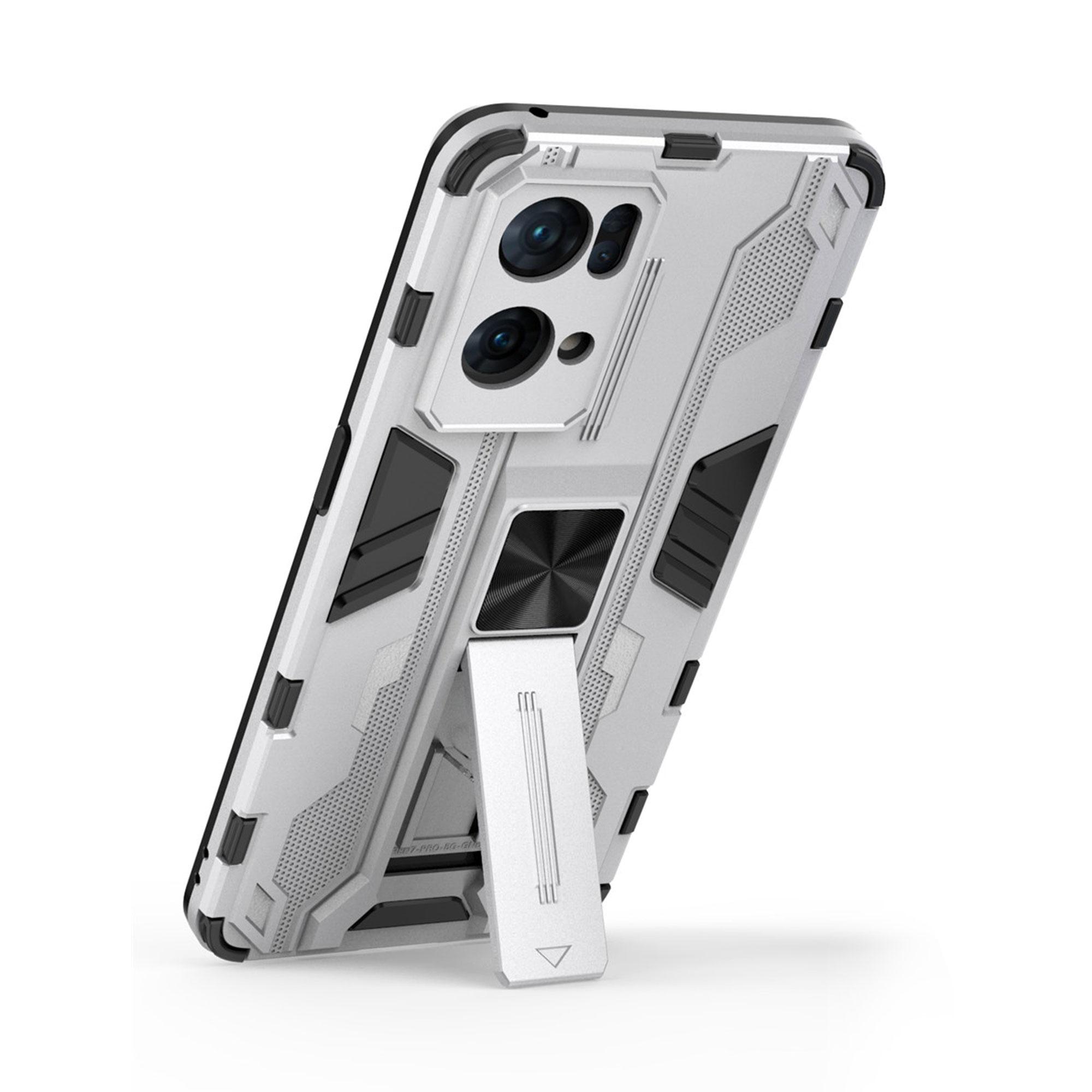 Dual-Layer Soft Flexible TPU Hard PC Anti-Slip Protective Phone Case with Kickstand for Oppo Reno7 Pro 5G Silver
Dual-Layer Soft Flexible TPU Hard PC Anti-Slip Protective Phone Case with Kickstand for Oppo Reno7 Pro 5G Silver