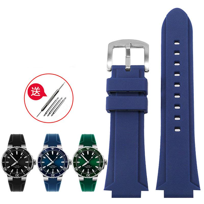 High Quality Rubber watchband For Oris Aquis 7330 7740 Series 24x11mm 24x12mm Convex Strap Wristband Black Blue accessories 24-12mm
High Quality Rubber watchband For Oris Aquis 7330 7740 Series 24x11mm 24x12mm Convex Strap Wristband Black Blue accessories 24-12mm