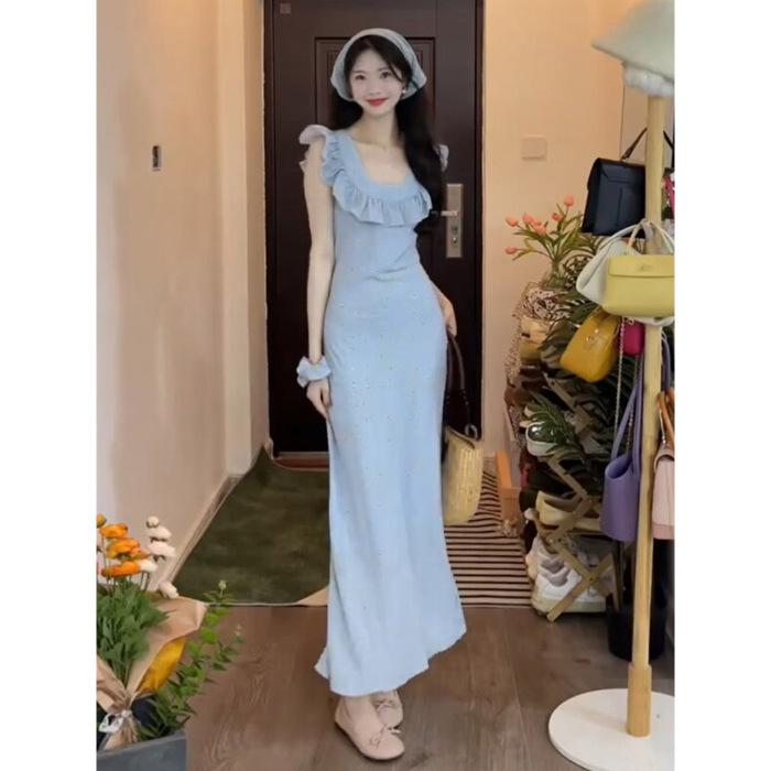 French girl floral medium and long ruffle skirt female sexy slim summer vacation lace suspender dress XL небо синє кольору
French girl floral medium and long ruffle skirt female sexy slim summer vacation lace suspender dress XL небо синє кольору