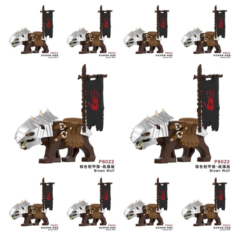 MOC Lotr Action Figures Medieval Soldiers Armored Wolf Rider flag version Mount Knights Building Blocks Bricks Toys
MOC Lotr Action Figures Medieval Soldiers Armored Wolf Rider flag version Mount Knights Building Blocks Bricks Toys