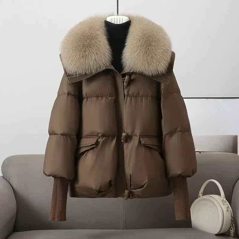 Модне коротке вільне бавовняне пальто з великим хутряним коміром, потовщений одяг M кавовий
Модне коротке вільне бавовняне пальто з великим хутряним коміром, потовщений одяг M кавовий