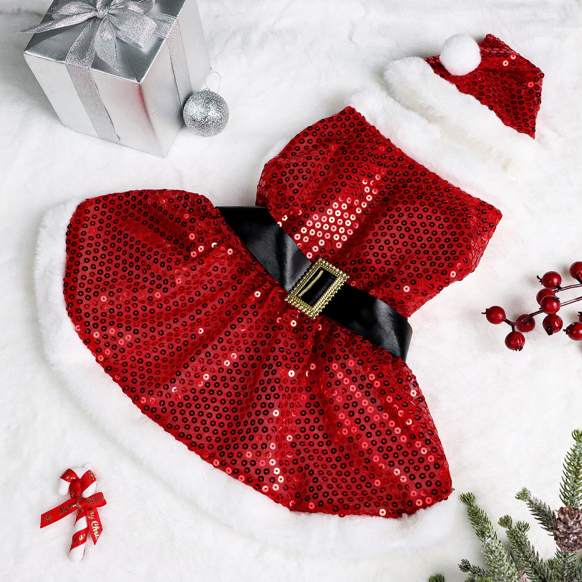 Set of 2 Dog Christmas Dresses Velvet Puppy Dress with Belt Sequin Puppy Fuzzy Clothes Doggie Xmas Party Pet Cat Warm Clothes A XS(old) красный
Set of 2 Dog Christmas Dresses Velvet Puppy Dress with Belt Sequin Puppy Fuzzy Clothes Doggie Xmas Party Pet Cat Warm Clothes A XS(old) красный
