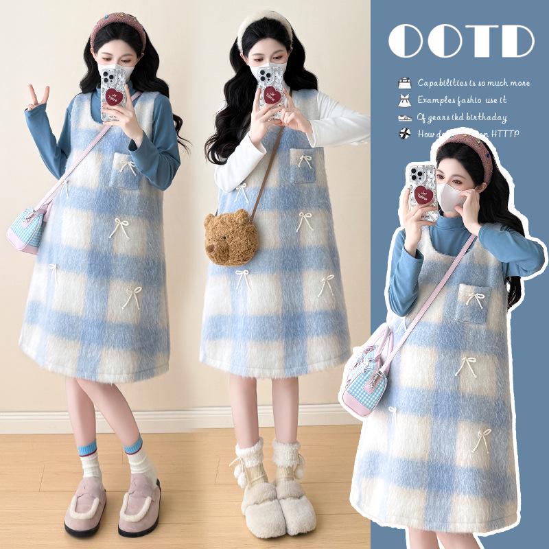 Elegant Bow-Decorated Maternity Suspender Skirt Set for Autumn/Winter XL
Elegant Bow-Decorated Maternity Suspender Skirt Set for Autumn/Winter XL