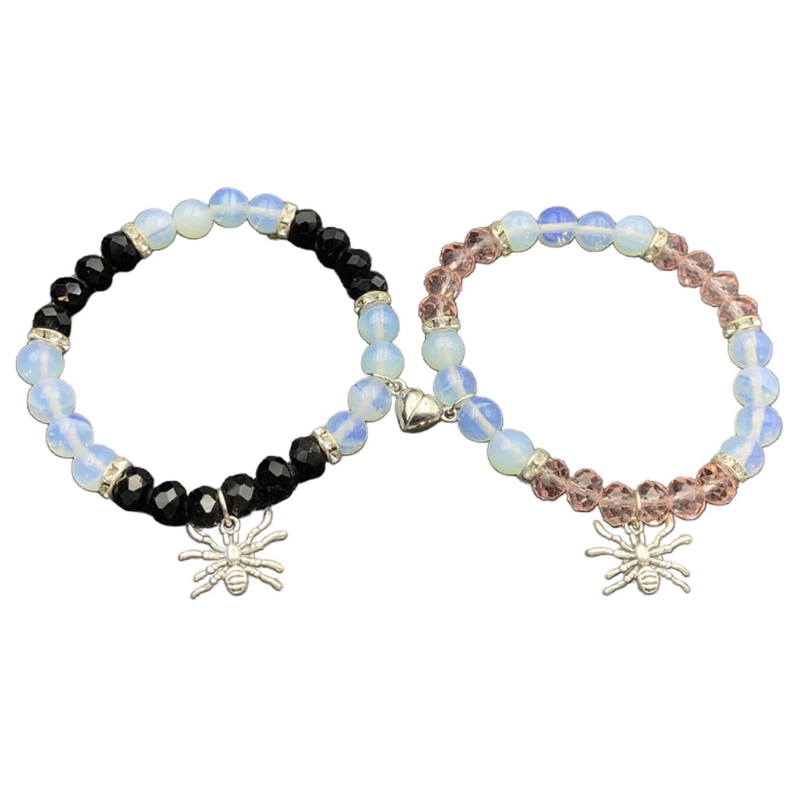 Set of 2 Heart Couple Magnet Bracelets Spiders Charm Matching Wrist Rope Jewelry Halloween Party Gift Costume Accessory
Set of 2 Heart Couple Magnet Bracelets Spiders Charm Matching Wrist Rope Jewelry Halloween Party Gift Costume Accessory