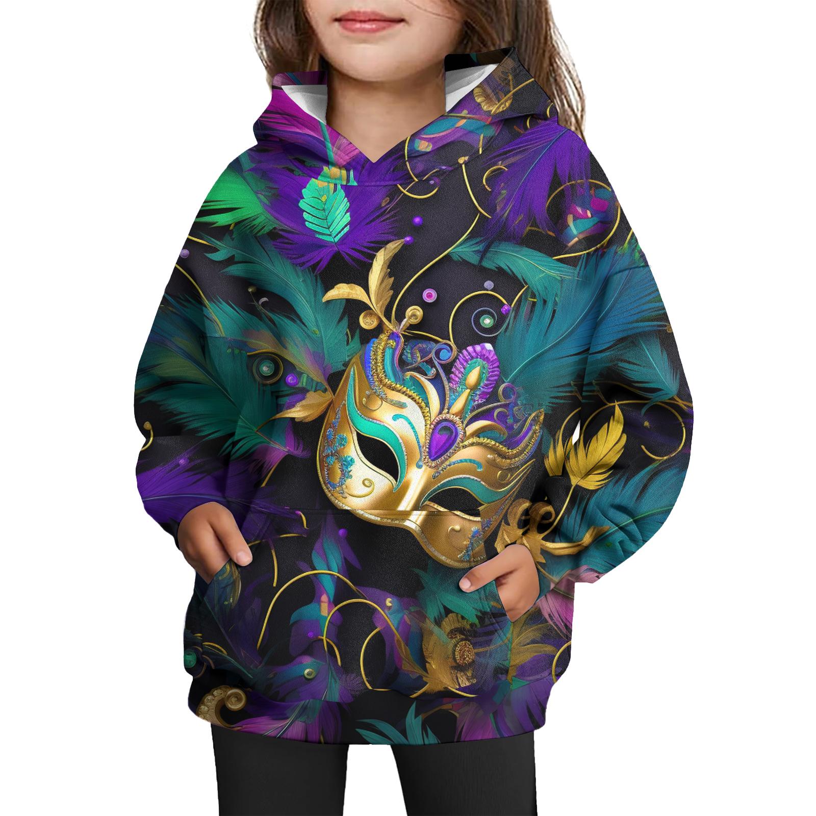 Худи с завязками для девочек - Пуловер с принтом на День карнавала 160
Худи с завязками для девочек - Пуловер с принтом на День карнавала 160