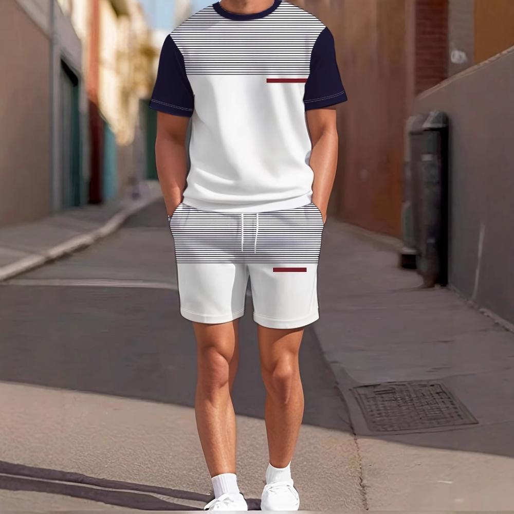 Men s Short-sleeved Shorts Casual Suit Fashionable Simple Sports Suit Comfortable Breathable Unisex Sports Clothing S
Men s Short-sleeved Shorts Casual Suit Fashionable Simple Sports Suit Comfortable Breathable Unisex Sports Clothing S